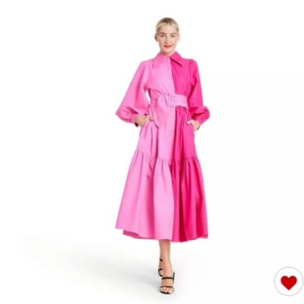 Christopher John Rogers Pink 2 Tone Dress Sz 12